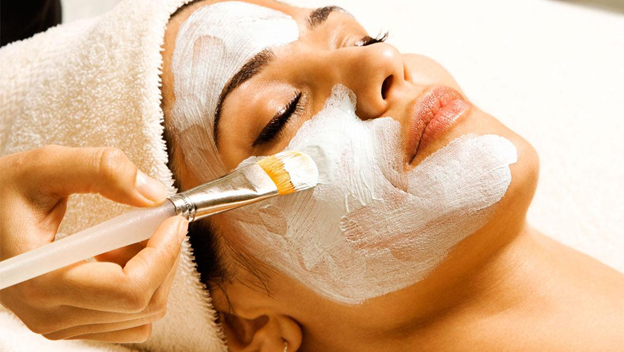 Client enjoying a rejuvenating facial treatment